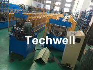 Roof Ridge Cap Roll Forming Machine With Single Chain Transmission , 15 Stands of Forming Stations
